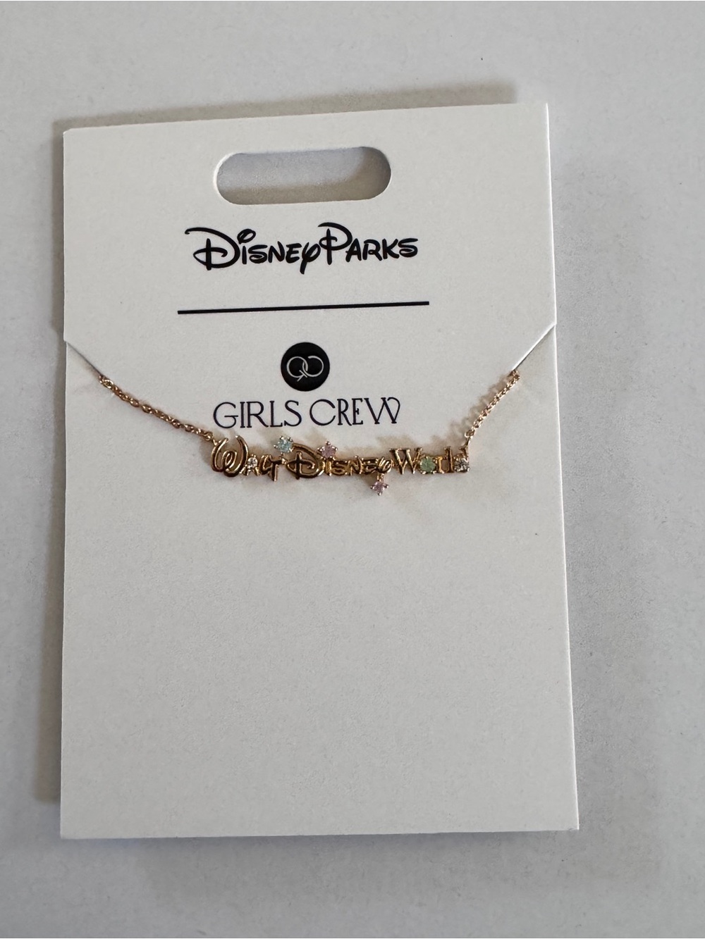 New Disney Girls Crew 'Walt Disney World' Script Necklace